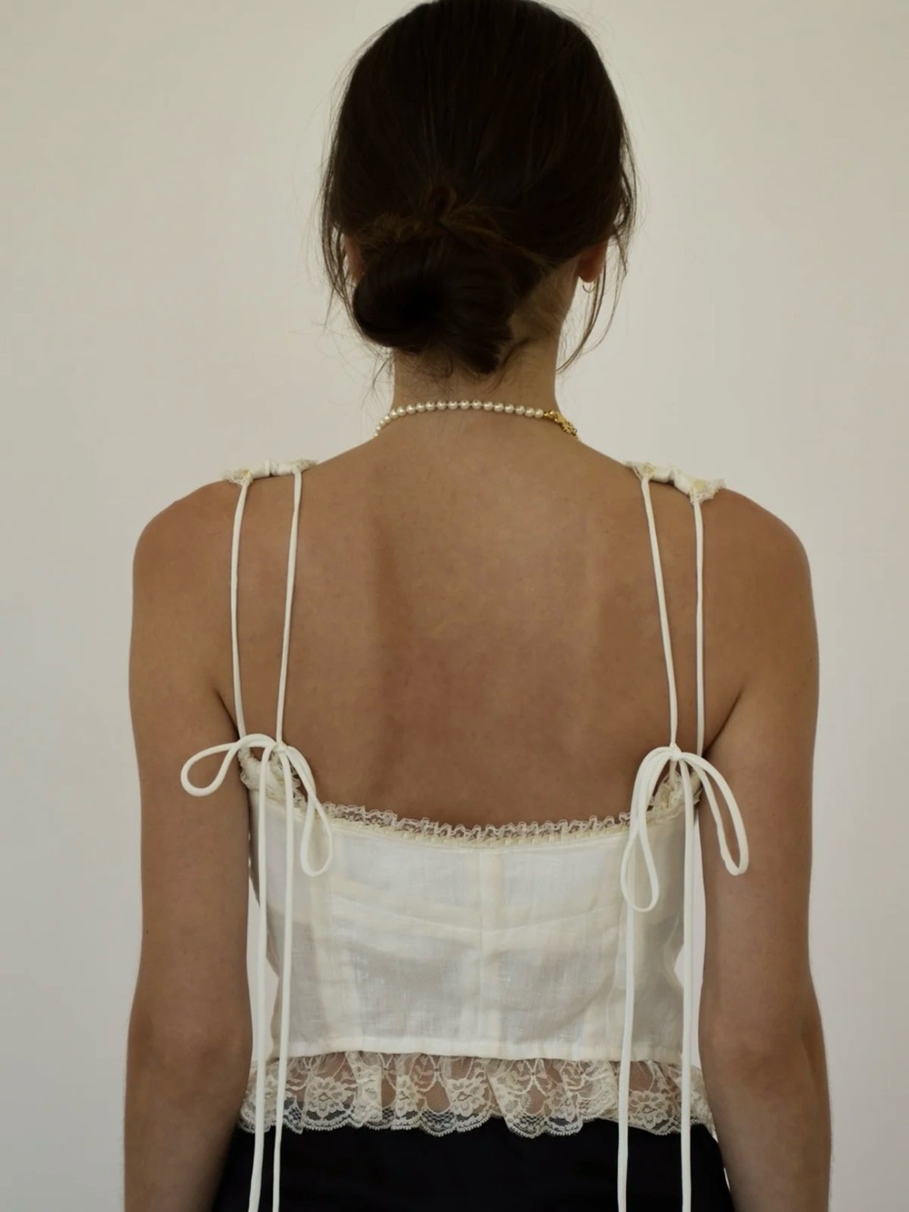 Fait Par Foutch Renee Ivory Linen Lace Corset Top M - Picture 9 of 13